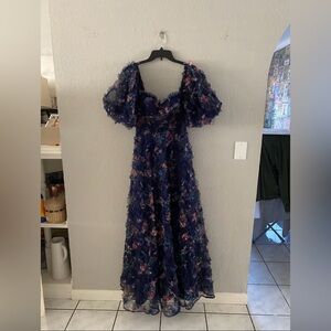 floral print mesh dress